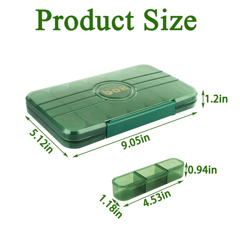 Travel Pill Organizer 3 Times a Day,Weekly Pill Case 7