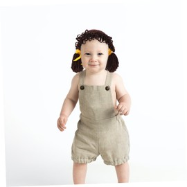 PACKOVE Baby Bangs Wig Baby Knit Hat Cute Knitted Hat Knitted Beanie Hat Kids Hats Winter Infant Knitted Hat Infant Hats Kids Ski Hat Has Yarn Baby Hat Toddler Autumn and Winter