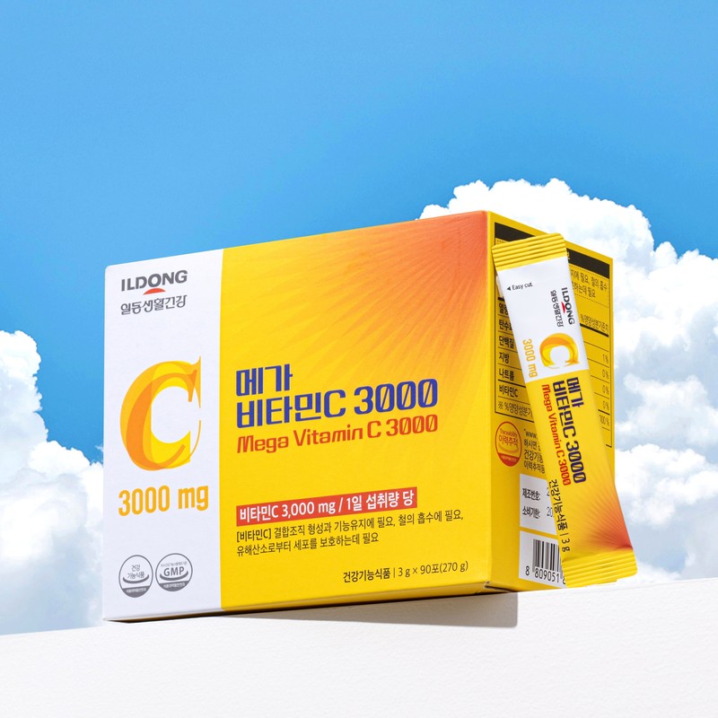 ILDONG 메가 비타민C 3000mg 고함량 순수 비타민C 100% (3개월분), 270g,