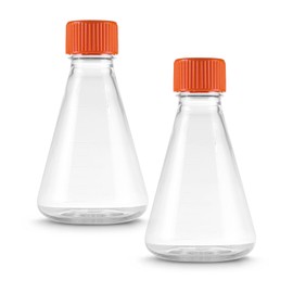 PEKYBIO Sterile Plastic Erlenmeyer Flask 500ml Graduated Flask with Vented Cap, Individually Wrapped, Pack of 12