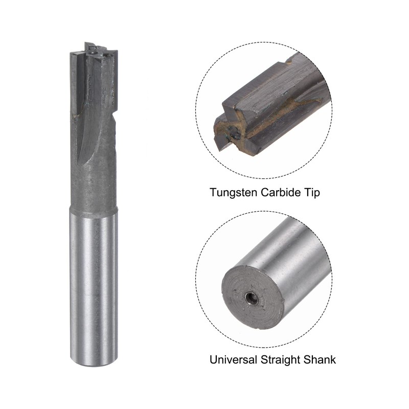sourcing map Square Nose End Mill, 12mm Cutting Dia Tungsten
