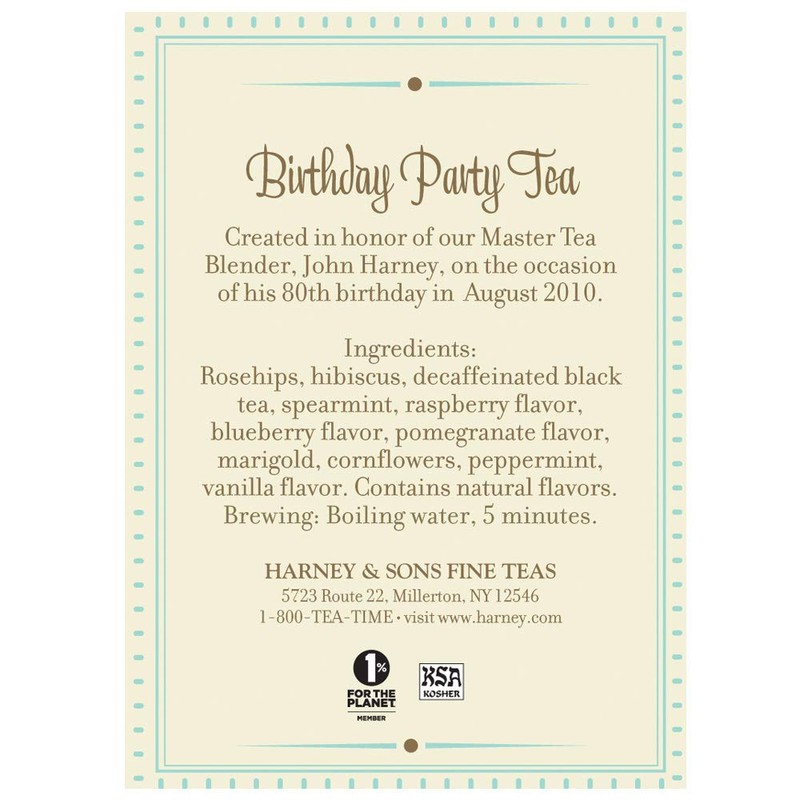 Harney & Sons Birthday Party Tea, Decaf, Sachets Decaffeinated 30