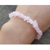 NATURAL ROSE QUARTZ STONE GEMSTONE STRETCHY CHIP BRACELET