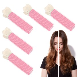Volumising Hair Root Clips, Natural Fluffy Hair Rollers Clips for Women Girls, Hair Volume Clip for DIY Hair Curler Styling (5Pcs Pink)