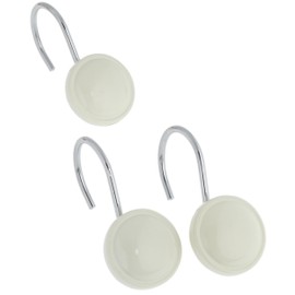 Carnation Home Fashions Color Rounds Ceramic Resin Shower Curtain Hook, Ivory