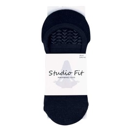 2 Pairs Ladies Cotton Non Slip Grip Low Cut Invisible Pilates Yoga Socks with Straps (4-8 UK, Black)