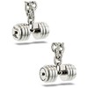 Men's Stainless Steel Stack Plate Dumbbell on Linked Chain Necklace-Phil