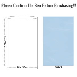 Yeumk Shrink Wrap Bags for Christmas Gift Baskets 18x24 Inches 50 Pack Clear Cellophane PVC Heat Shrink Bags for Gift Wrapping Halloween Easter