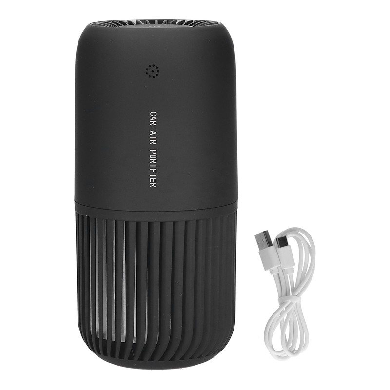 Black Air Purifier Portable USB Powered Low Noise Car Air