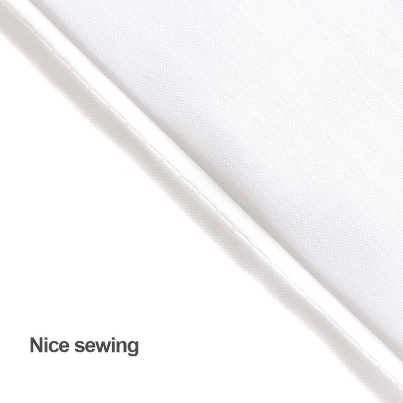 YISURE White Weighted Fabric Shower Curtain, Waterproof Shower Curtain for
