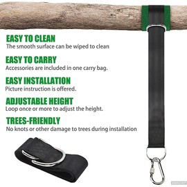 Namvo 300kg Hanging Tree Swing Straps Ultra Strong 1.5m with Safety Clasp, Snap Hook and Tree Protector Pads for Hammocks and Swings