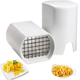 Potato Chipper Chip Cutter, 2 in 1 Cutter for Potato and Vegetables, Stainless Steel Blade with PP Handle, Compact Design for Home Kitchen Use, Easy to Clean and Store