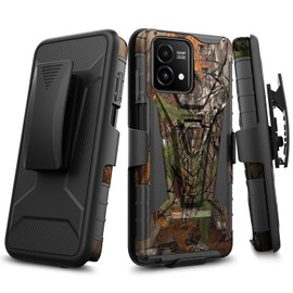 Thousandgear for Motorola Moto G Stylus 5G 2023 Does Not Fit 4G Version with Holster Belt Clip and Kickstand with Temper Glass Screen Protector (Camo)
