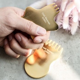 Gold stainless steel massager, gua sha, massage stick, meridian, facial swelling / 금색 스텐 골드마사지기 괄사 안마스틱 경락 얼굴 붓기