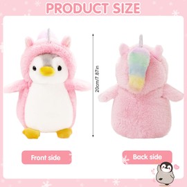 MeYuxg Penguin Plush 20 cm, Cute Penguin Plush, Penguin Plush in PP Cotton, Penguin Plush Toy for Boys, Girls, Babies and Adults, Birthday, Christmas, Favors (Pink penguin)