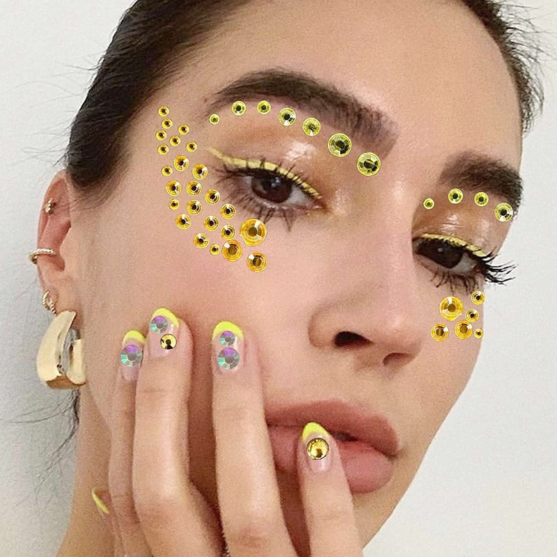 Rhinestone Face Stickers Glitter 3D Glow Eye Makeup Crystal Face