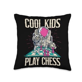 Cool Kids Play Chess Board Game Strategy Grandmaster Throw Pillow