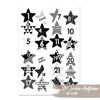 Papierdrachen 24 Advent calendar number stickers black and white stars
