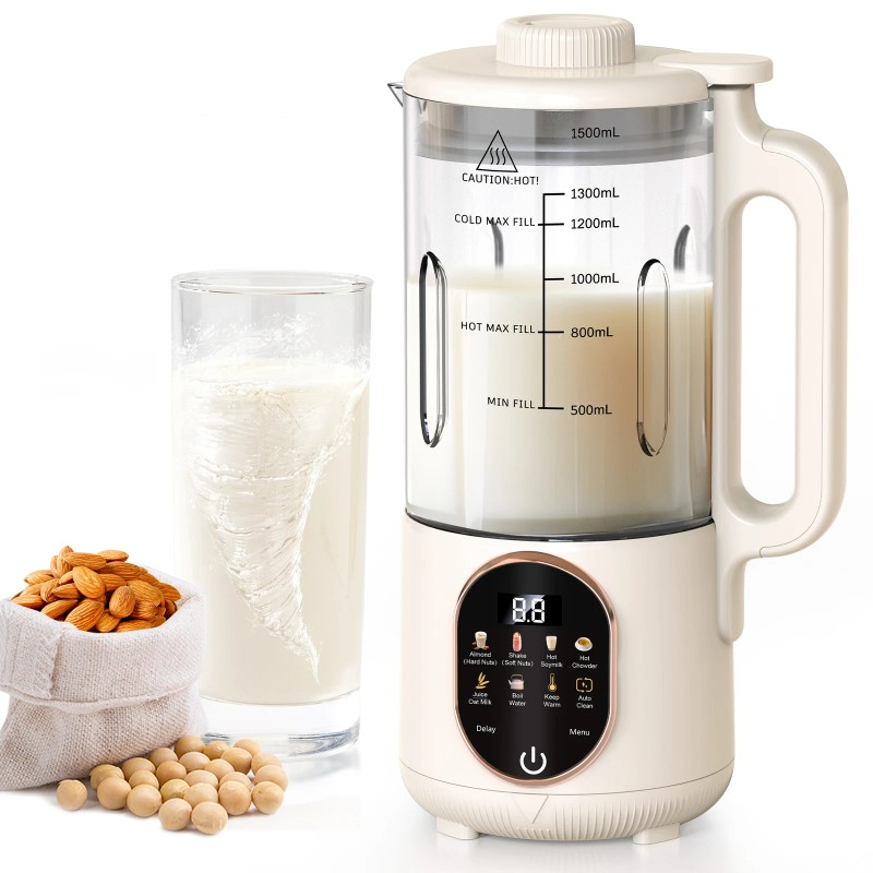 Flelano Automatic Nut Milk Maker, Homemade Soybean Milk Machine, Keep