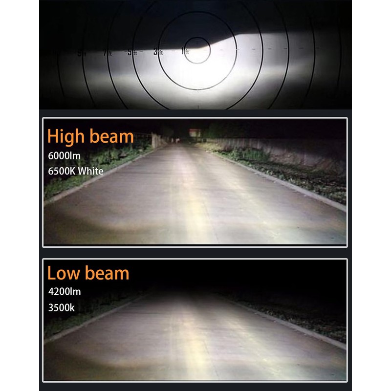 HENGTUAUTO 7inch Round X-Style Headlights White DRL Amber Turn Signal