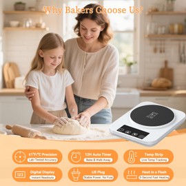 JawJuly Sourdough Starter Warmer (70-100°F) with Thermometer Strip Sourdough Warming Mat, 12H Timer & Auto On/Off, Safe for Home Bakers & Beginners, Fermentation Heater
