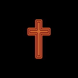 Latin Cross Cross Symbol Religious Christianity Jesus Glow in The Dark Sticker Decal for Phone Tablet Laptop Car Truck Window | 2" Sticker | Orange