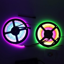 ADRESUNO RGB COB LED Strip Light with Music Mode/APP Control,33 FT (5MX2) Addressable COB RGB IC led Strip with 24V Adapter for Bedroom, DIY Lighting Projects