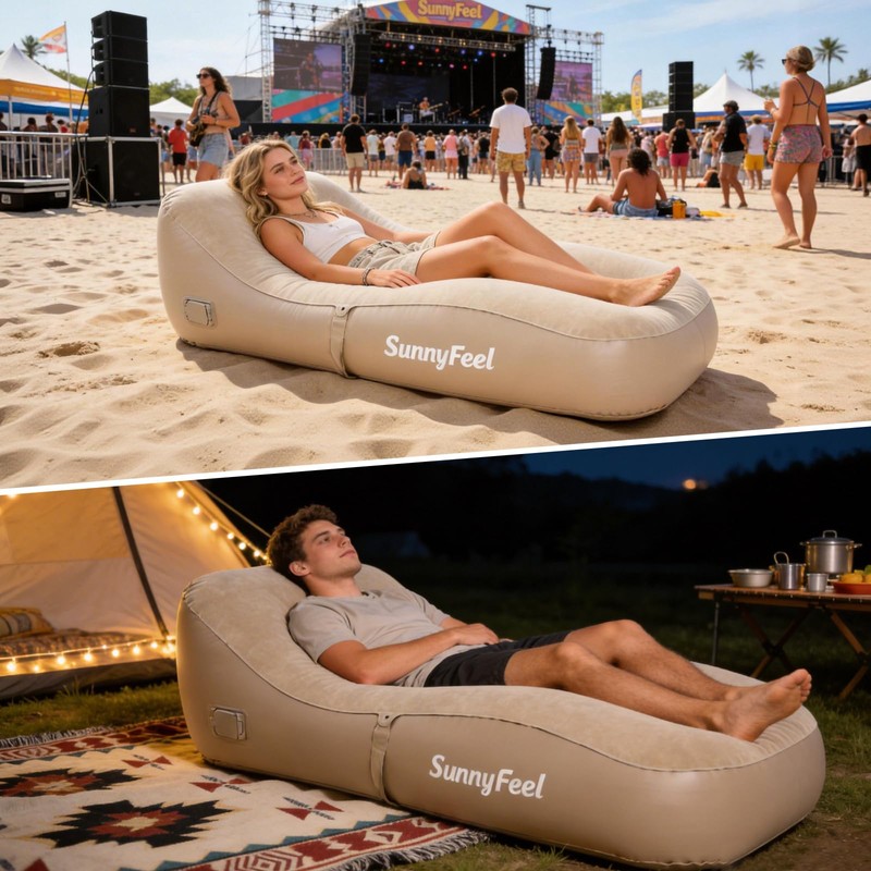SUNNYFEEL Inflatable Lounge Chair with Built-in Pump