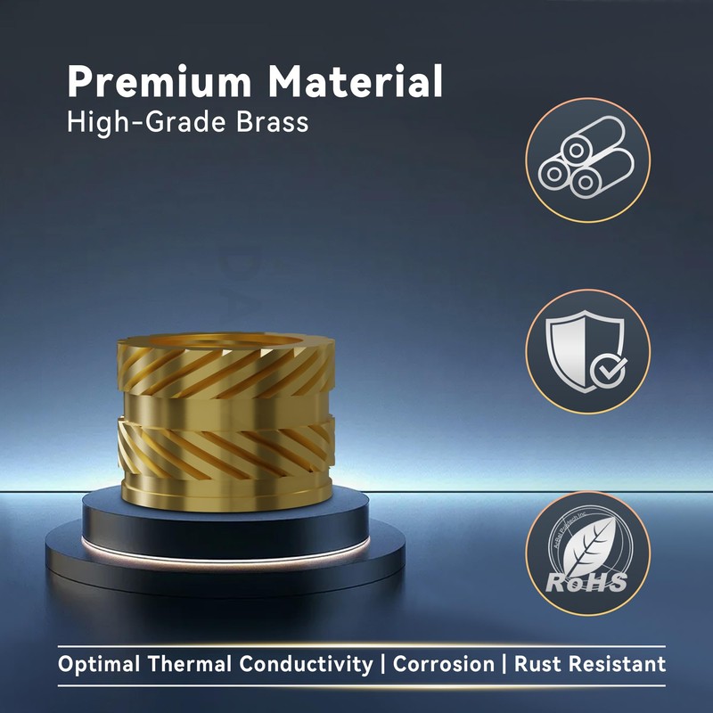 DACKZZM Threaded Insert, M6 Melting Nuts Made of Brass Insert