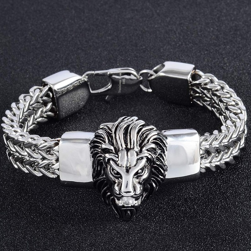 Mens Silver Bracelet Polishing Stainless Steel Heavy 12mm Double Franco