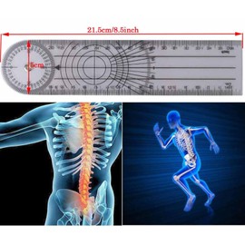 2 Medical 8.5" Goniometer Plastic Ruler,360° Professional Joint Orthopedics Body Angle Measuring Tool Spinals Goniometer Protractor,Multi-Use Medical Goniometer Ruler for Physcial Therapy