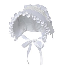 Women's Mob Cap Victorian Housemaid Bonnet Pilgrim Hat Colonial Costume Accessory
