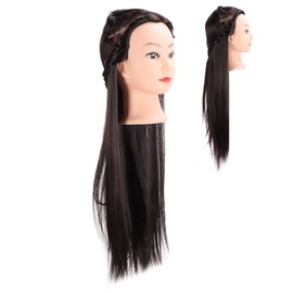 Hair Styling Training Head, Hair Practice Head, Long Hair Mannequin Head Professional Hairdresser Hair Care Styling Training Dolls Head for Salon