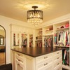 WUZUPS Crystal Drum Chandelier Flushmount Ceiling Light Modern Lighting Fixture