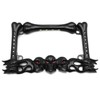 HTTMT- 3D Black Skull Flame Bone License Plate Frame w/LED