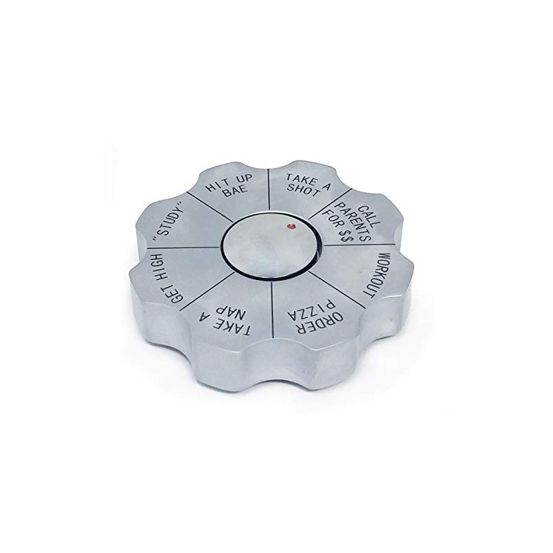 Bey-Berk Lucy College Spinner Decision Maker Paperweight, Silver Metal Campus