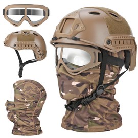 VPZENAR Tactical Helmet with NVG Mount and Balaclava Mask, Full Face Protection for Airsoft, Tactical Gear