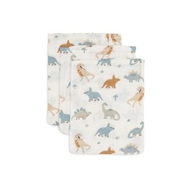 Jollein 536-848-67100 Waschlappen/Waschhandschuhe 3er Set Dino - Roarsome (15x20 cm)
