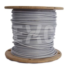 1/8 7x19 T304 Stainless Steel 3/16 Clear PVC Coated Wire Rope Cable 100 Ft Reel