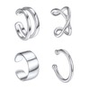 Suplight 925 Sterling Silver Non Piercing Cuff Earrings Pack, Ear