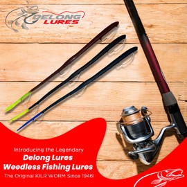 Delong Lures Weedless Pre-Rigged Fishing Lures Bass Set, Pike, and Anything in Between - MADE in USA - Extra Durable Soft Plastic Swimbaits for Bass Fishing Lures - 3 PCS Bass Baits and Lures Pack