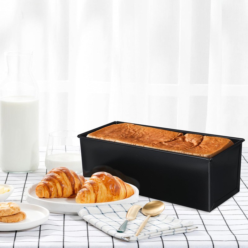 Luxshiny Pullman Loaf Pan with Lid: Non-Stick Bread Toast Box