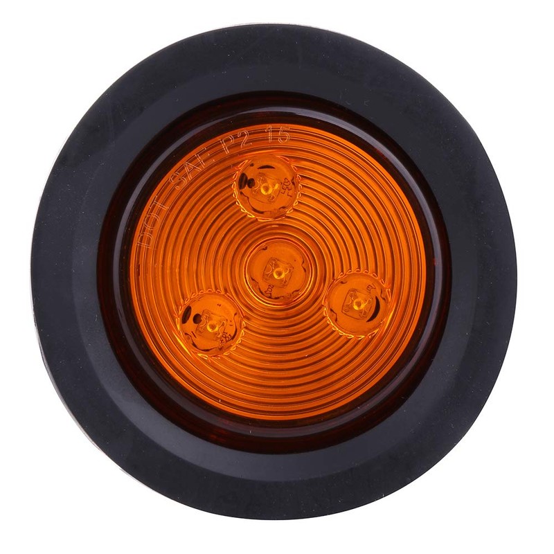 OCPTY 8pcs 2.5" 4 Led 4Red+4Amber Light Round Trailer Tail