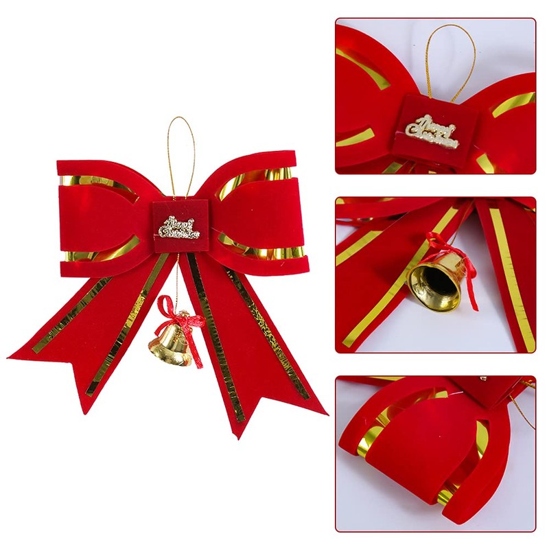 Skystuff Christmas Bow Red Decorations for Tree, Christmas Tree Bow