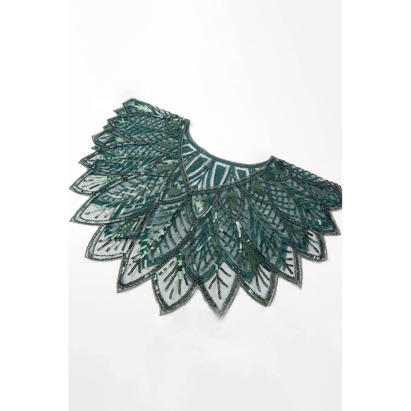 BABEYOND 1920s Scarf Wraps Sequins Beads Evening Cape Bridal Shawl