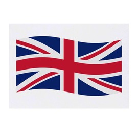 Azeeda 'Winkende britische Union Jack-Flagge' Temporäres Tattoo - Hautfreundlicher & Ungiftiger Abziehbild · Wasserfest (TO00068459)