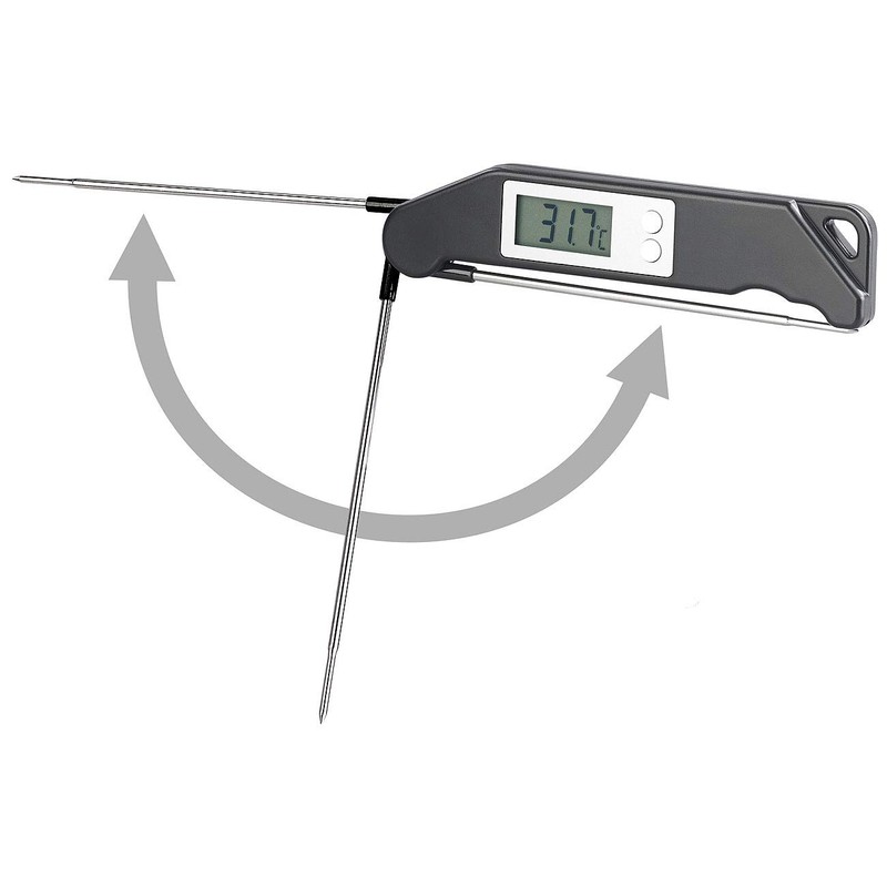 Rosenstein & Söhne Einkochthermometer: Digitales Haushalts-Thermometer, klappbar, 13-cm-Fühler, bis 200