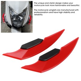 Aerodynamic Motorcycle Winglets, 1 Pair Decorative Universal Motorcycle Fairing Winglets Aerodynamic Wing Kit, Motorcycle Front Side Spoiler for Motorcycle, Electric Bikes, ATV Modification(Red)
