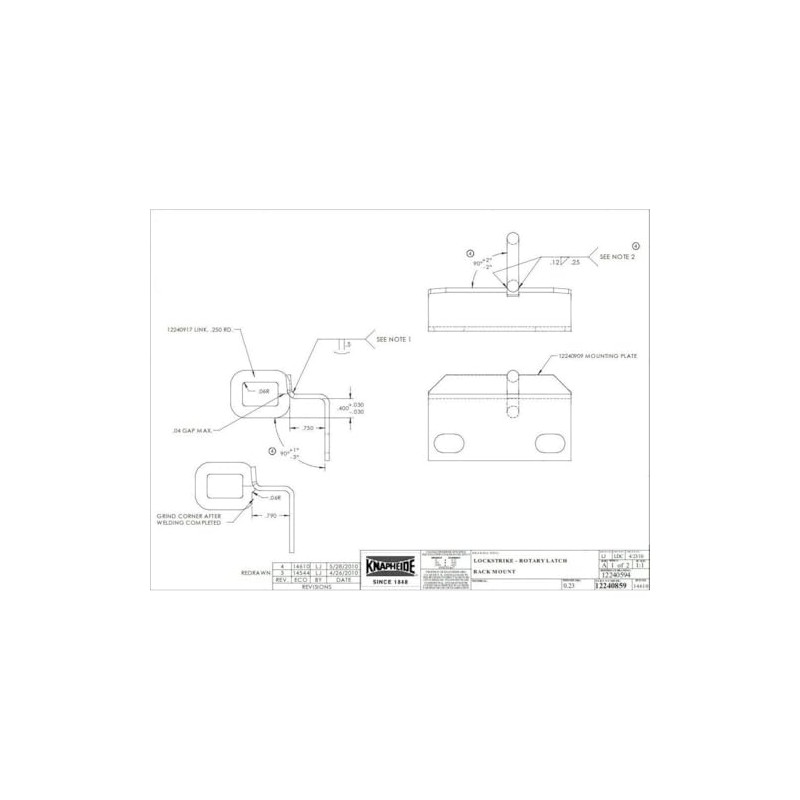 Knapheide 12240859, Lock Strike for Rotary Latches