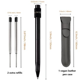 Y&I New Pen Kit, EDC Ballpoint Pen with Rotating Cap, Fidget Pen Gift Set to Relieve Stress Anxiety, Creative EDC Gadget for Office School (Black)